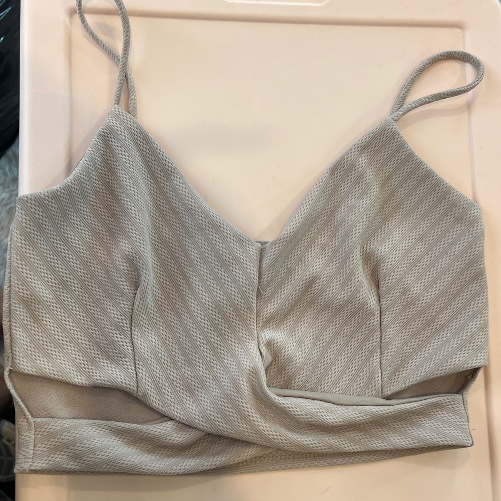 Taupe Cut-Out Crop Top US L